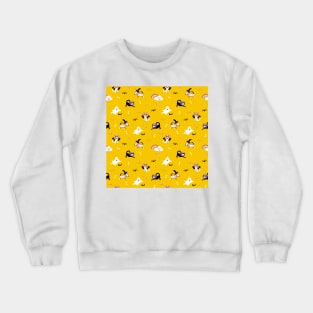 Halloween seamless pattern with cute characters Crewneck Sweatshirt